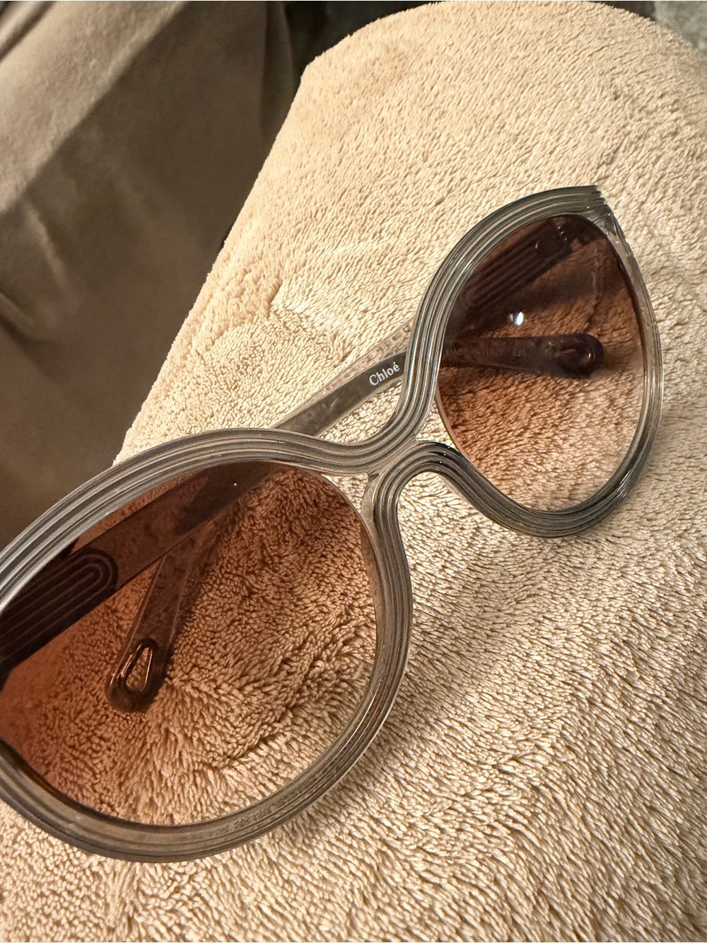 Chloe Oversized Brown Gradient Lens Sunglasses